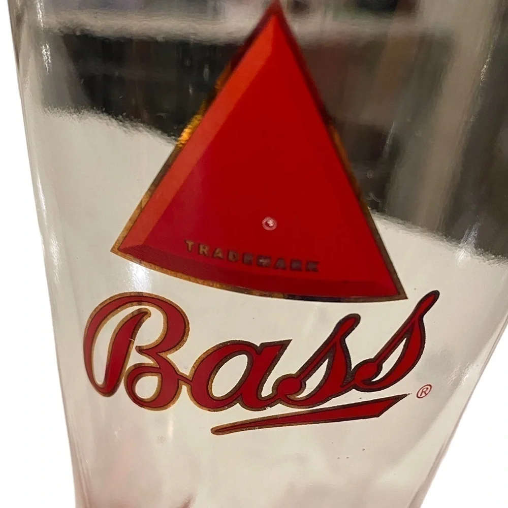 BASS ALE Beer Glasses Red Triangle Bottom English Bar Decor British Barware